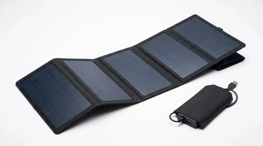 Uitgevouwen Sunslice Electron met vijf zonnepanelen